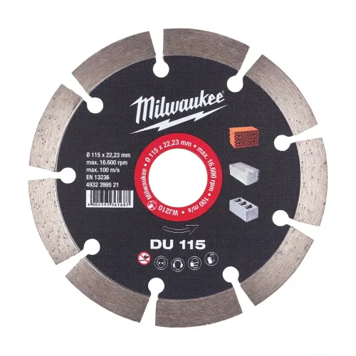 Milwaukee DU 115 mm diamond blade 22.23 mm bore