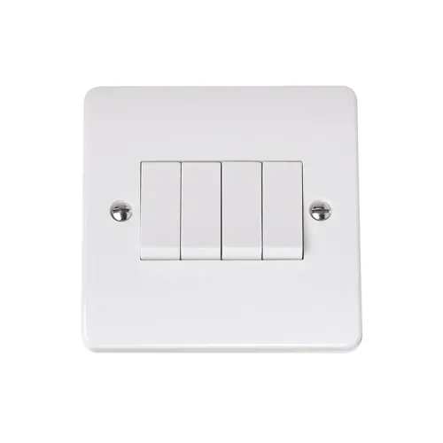 Click CMA9014 white 4-gang 2-way plate switch 10AX inductive load rating