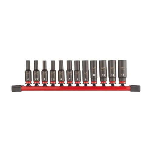Milwaukee SHOCKWAVE 1/4 inch deep impact socket set 12-piece