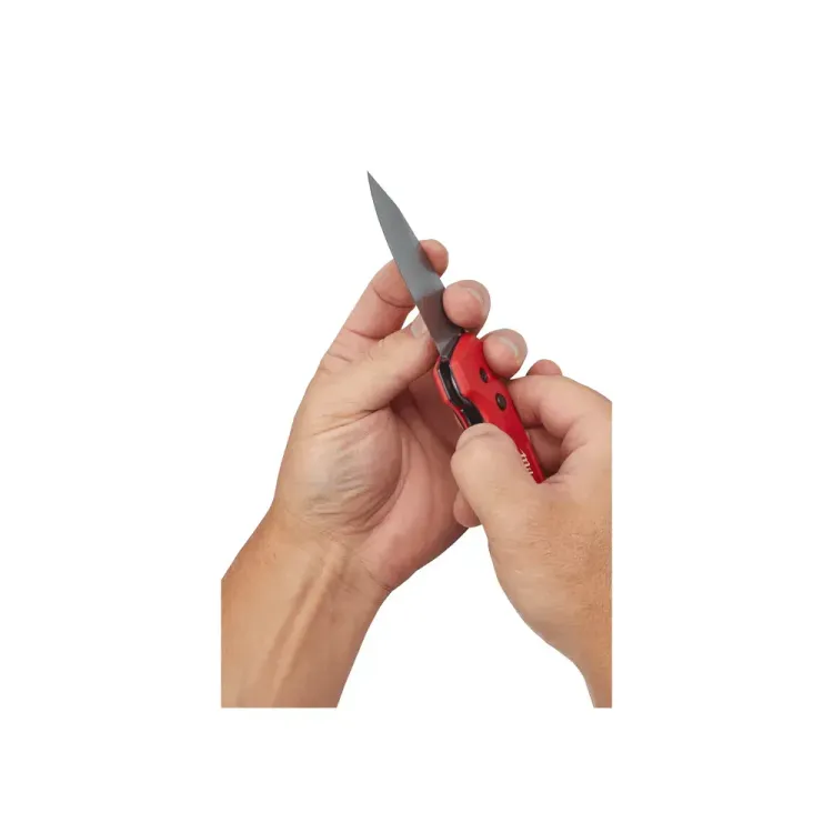 Milwaukee Fastback folding pocket knife with stainless steel blade.