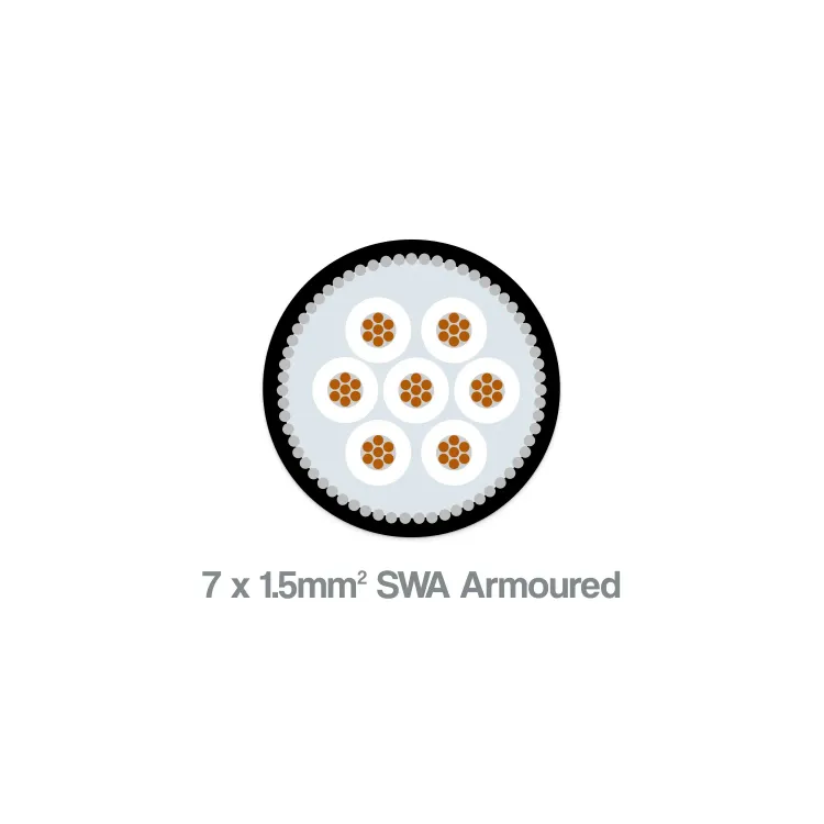 1.5mm² 7 core SWA XLPE/LSZH armoured cable