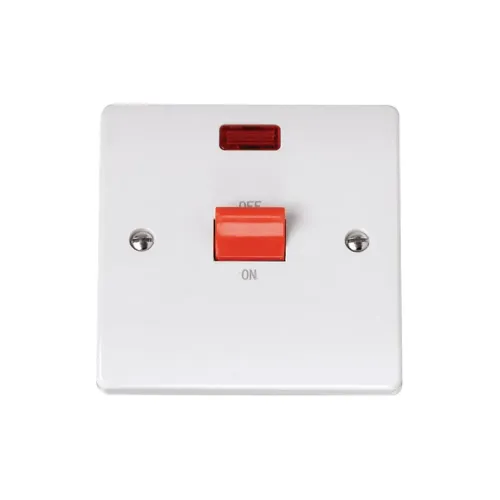Click Curva 45A cooker switch polar white professional kitchen switch neon