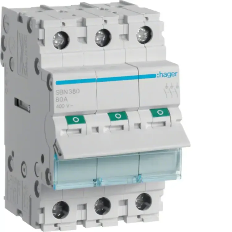 SBR380 - Hager Isolator 3 Pole 80A