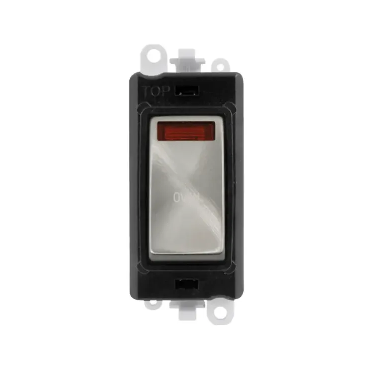 Click GridPro 20A Double Pole Switch Module, 2-Way, Neon, Oven, Satin Chrome