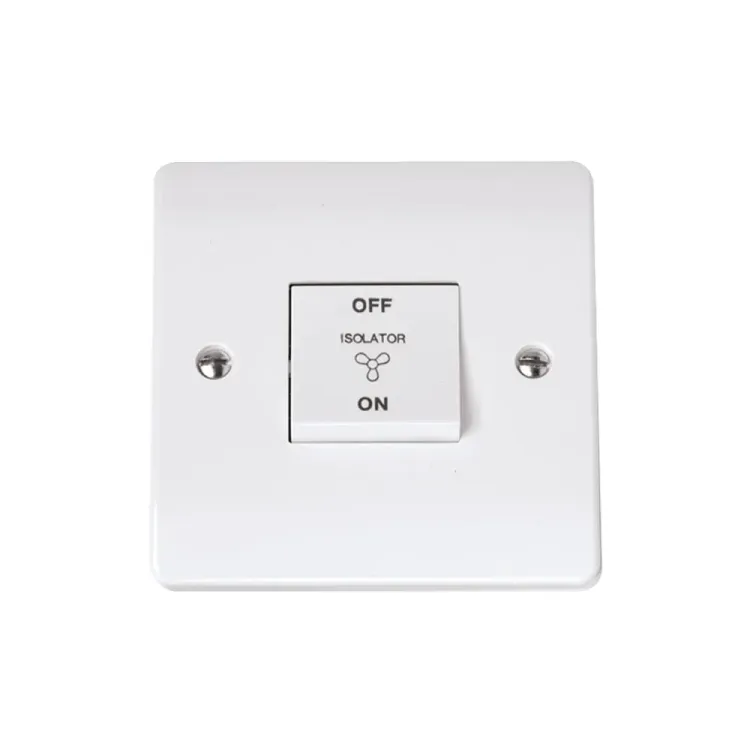 Click Curva 10A fan isolator switch polar white professional triple pole