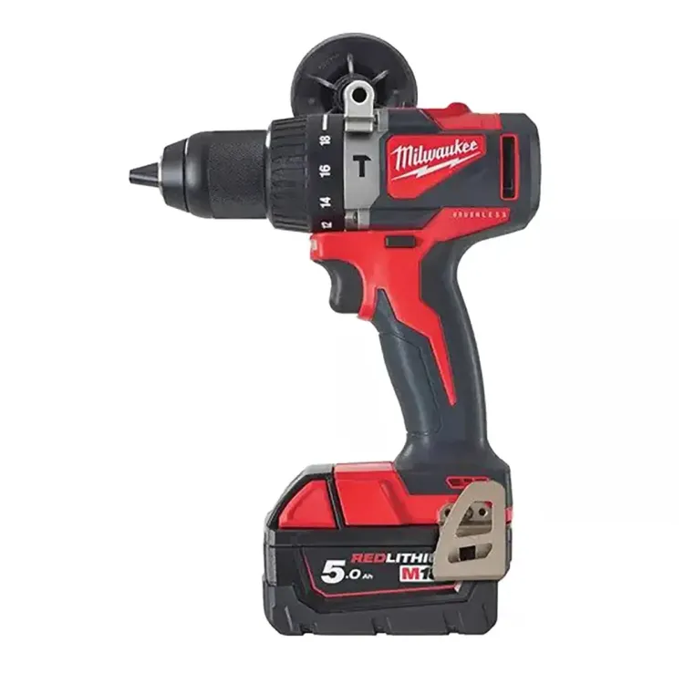 4933451148 - Milwaukee Brushless Percussion Drill M18 5Ah 2 Batts M18BLPD2502X