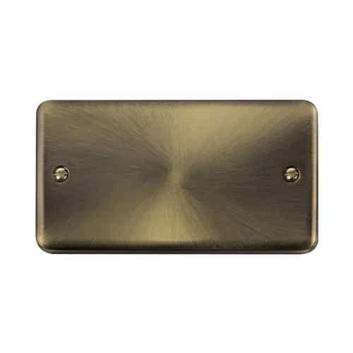Click DPAB061 antique brass 2 gang blank plate wall mounted