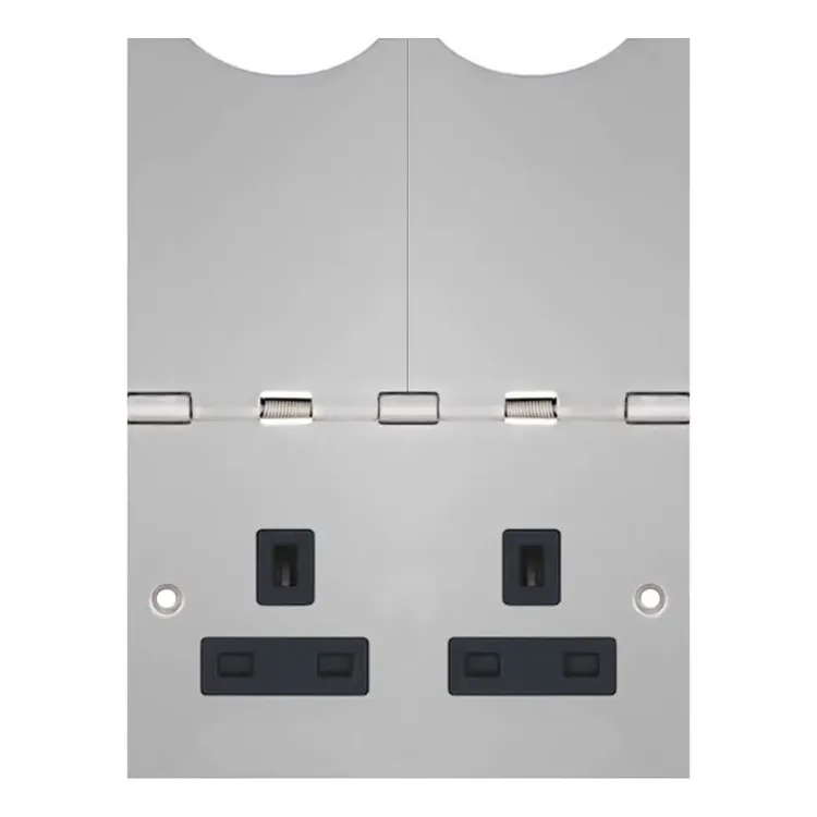 LG9142SNAPFSCB - Selectric 13A Floor Socket 2 Gang, Satin Chrome