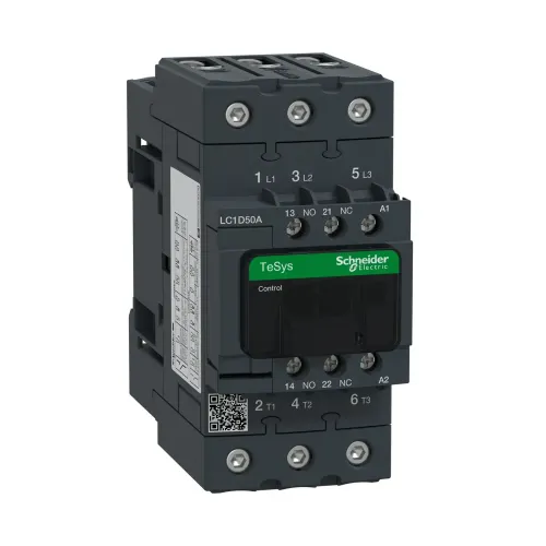 Schneider TeSys D 50A 400V AC 3P Contactor LC1D50AV7 front view