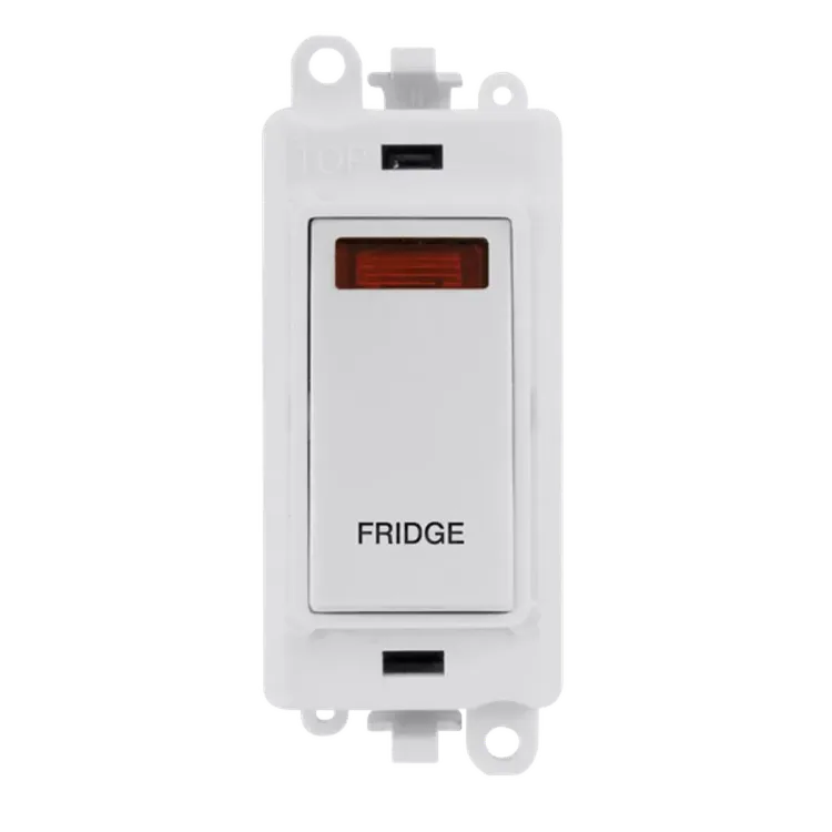 GM2018NPWFD - Click GridPro 20A Double Pole Switch Module, 2-Way, Neon, Fridge, Polar White