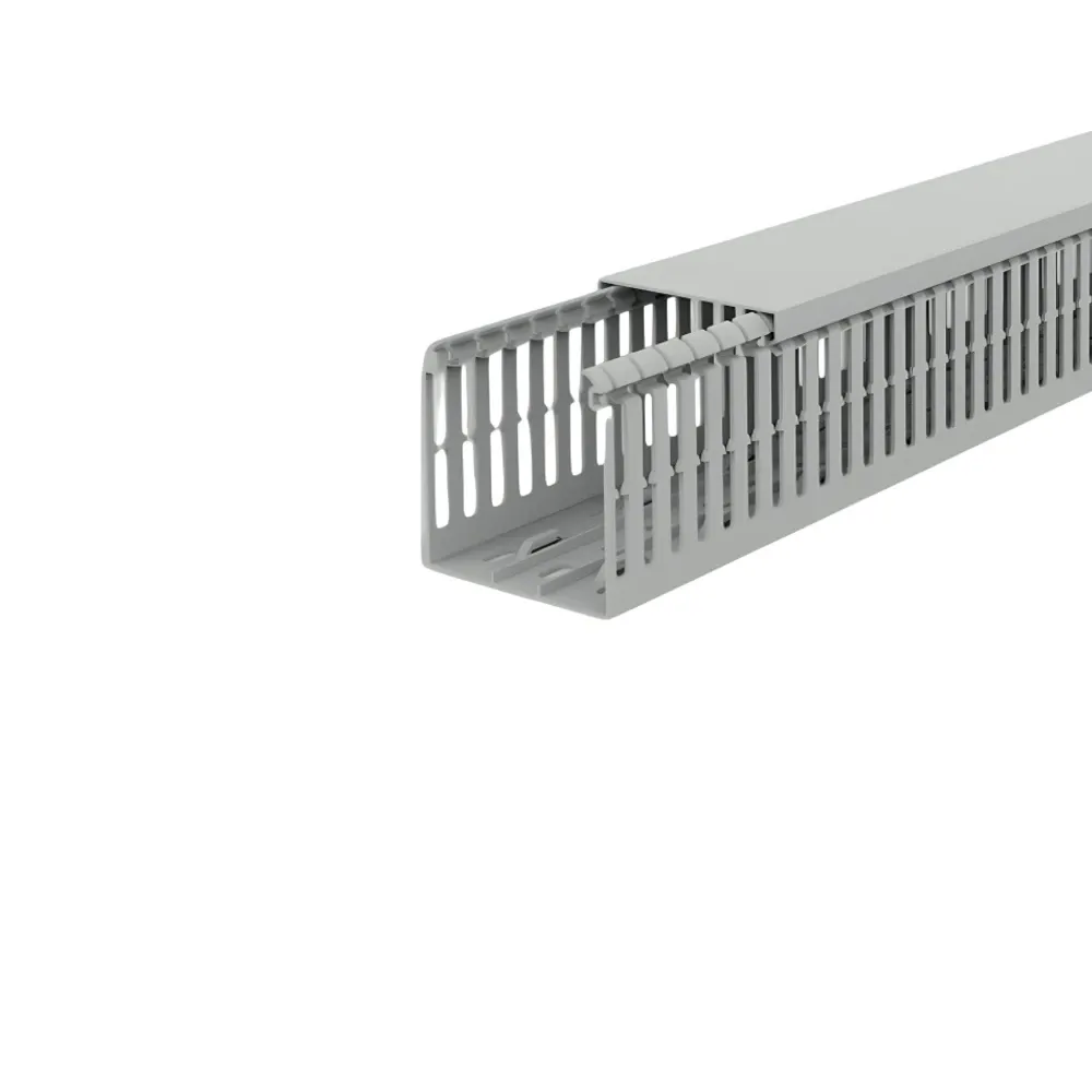 V6K60100 100x60mm grey PVC panel trunking 2m length with maximum capacity design