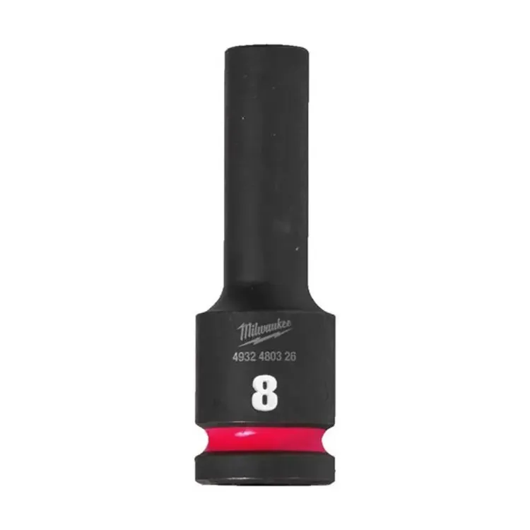 4932480326 - Milwaukee Hex Shockwave Socket 1/2 Deep 8mm