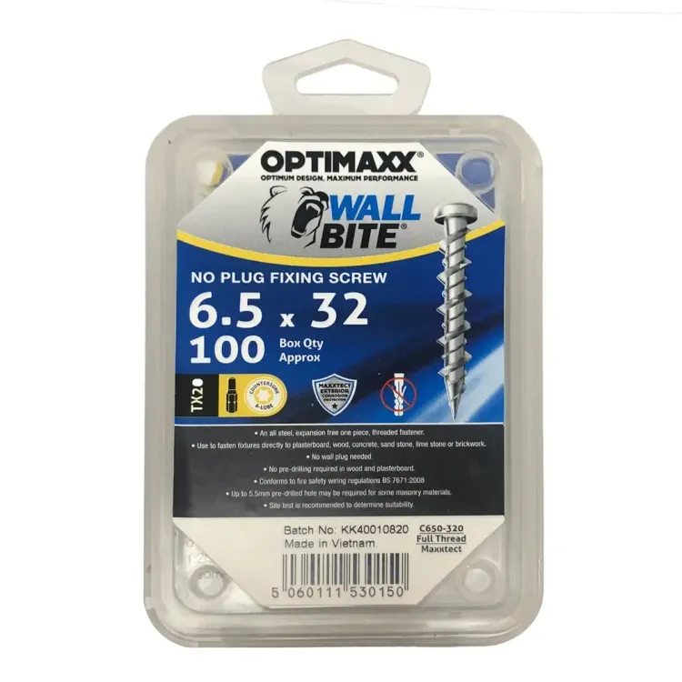 C650320 - Optimaxx Wallbite Masonary Screws 6.5 x 32mm C650320