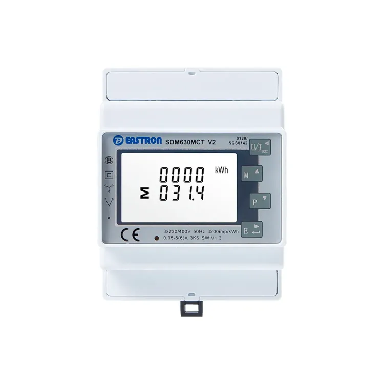 SDM630MCT V2 three phase CT type energy meter DIN rail mount with RS485 ports