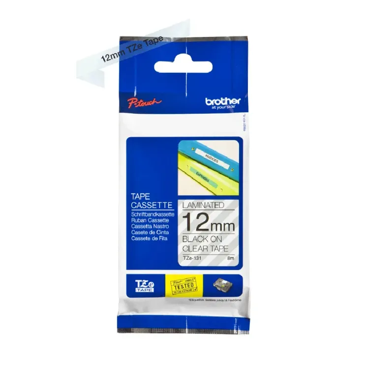Durable black on clear tape TZe-131 by Brother