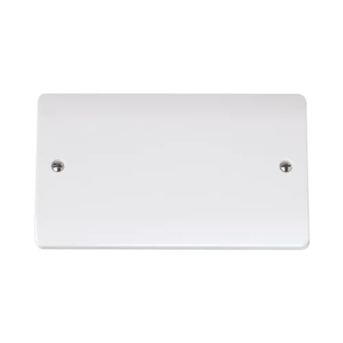 Click Curva 2 gang blank plate white CCA061 front view