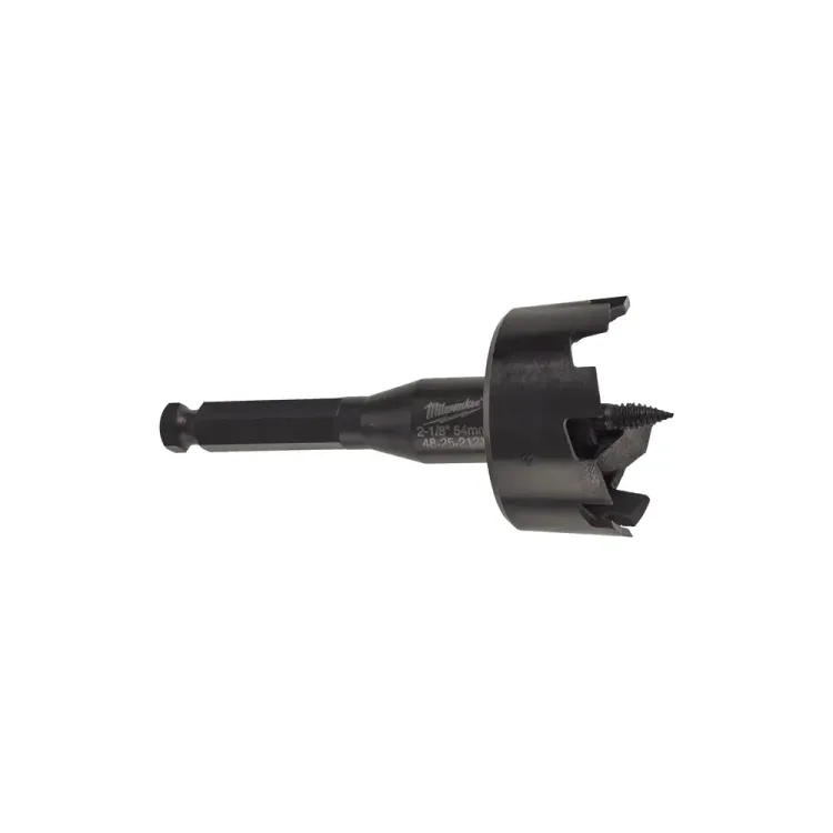 Milwaukee 54mm SWITCHBLADE Selfeed Wood Drill Bit with replaceable blade system and aggressive feed screw for faster drilling in wood applications.
