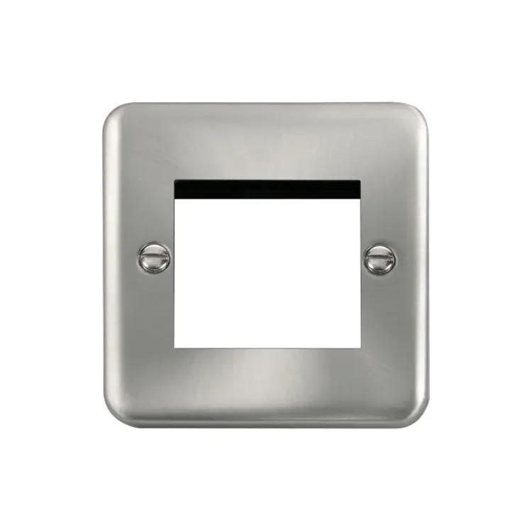 Click satin chrome media plate single gang unfurnished