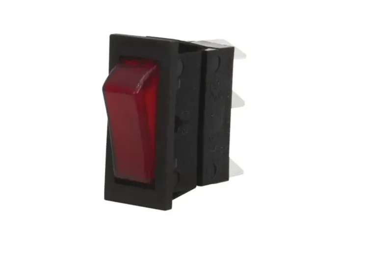 1977759 - Rocker Switch Black/Red Illuminated SPST 197-7759