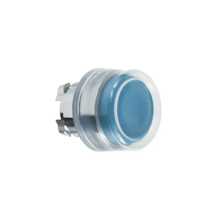 Telemecanique Zb4 Bp6 Blue Projecting-Booted Pushbutton Head side view