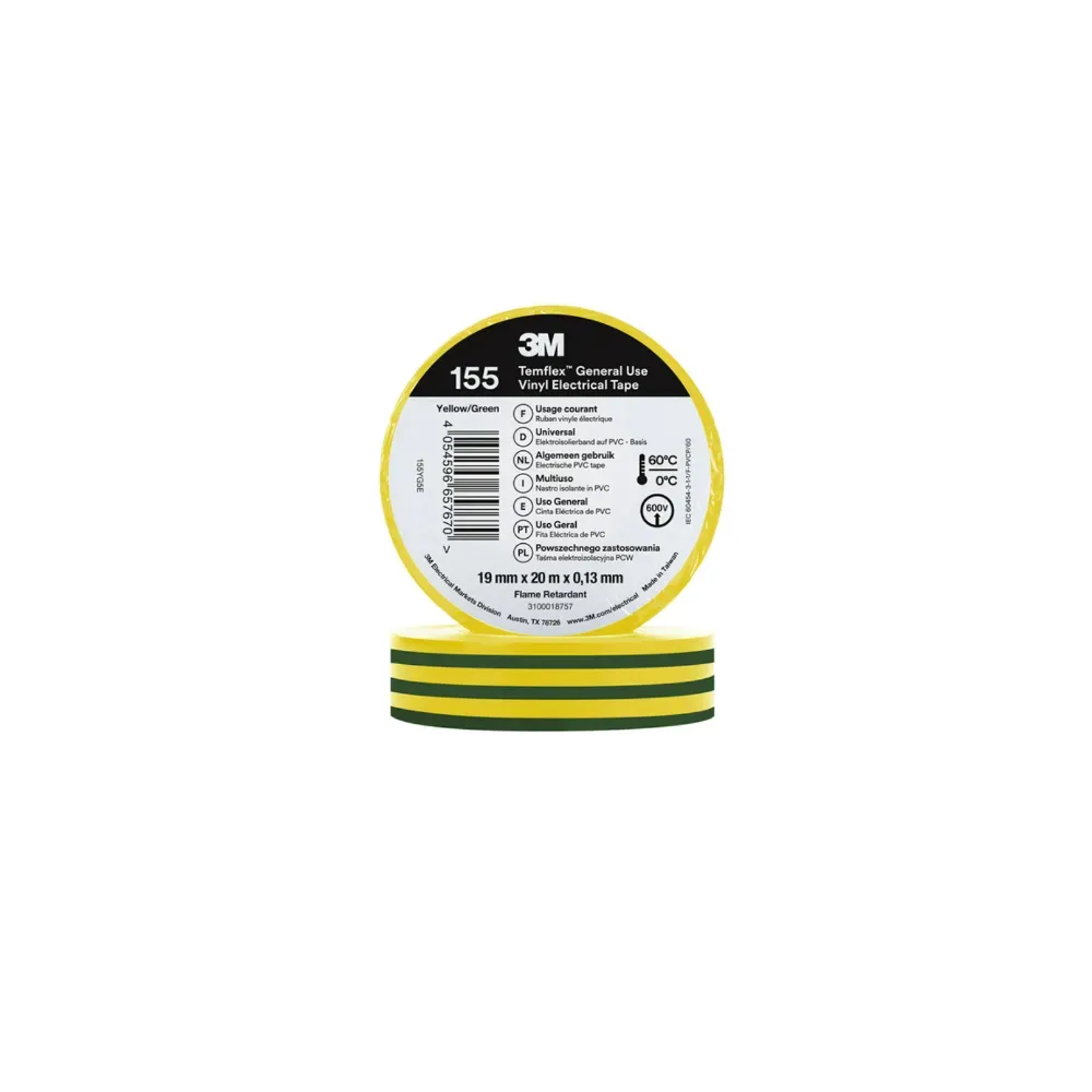 3M Temflex Earth electrical insulating tape 19mm x 20m