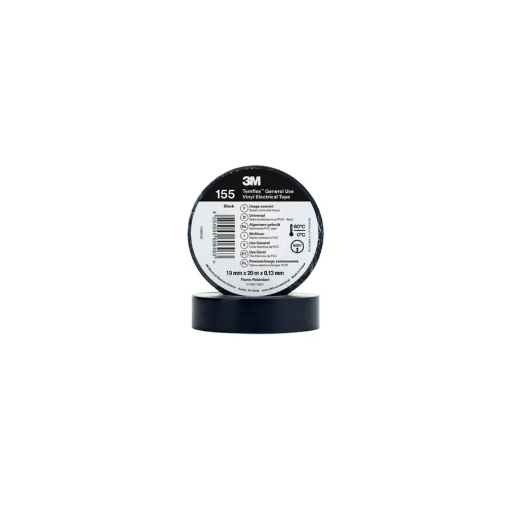 3M Temflex black electrical insulating tape 19mm x 20m