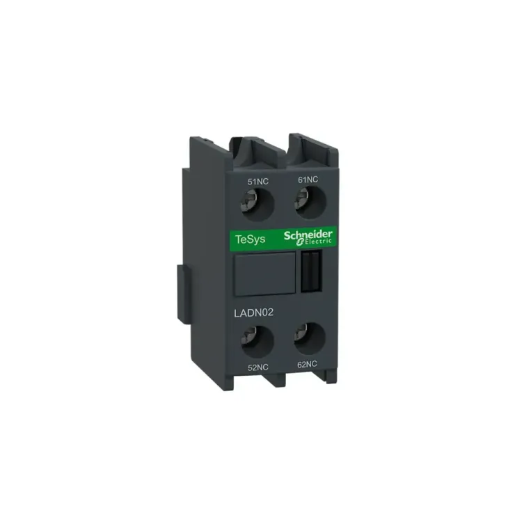 2 NC contact block LADN02 with IP20 protection and 10A thermal current.