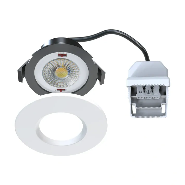 DL190B-FW downlighter, 5-7W, Cut-out 65-78mm, white trim, CCT