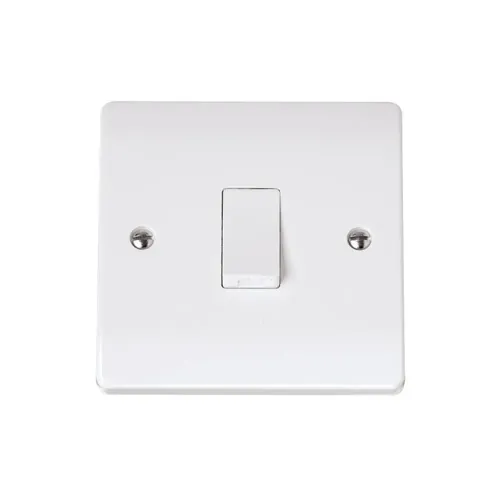 Click Curva intermediate switch 1 gang white CCA025 front view