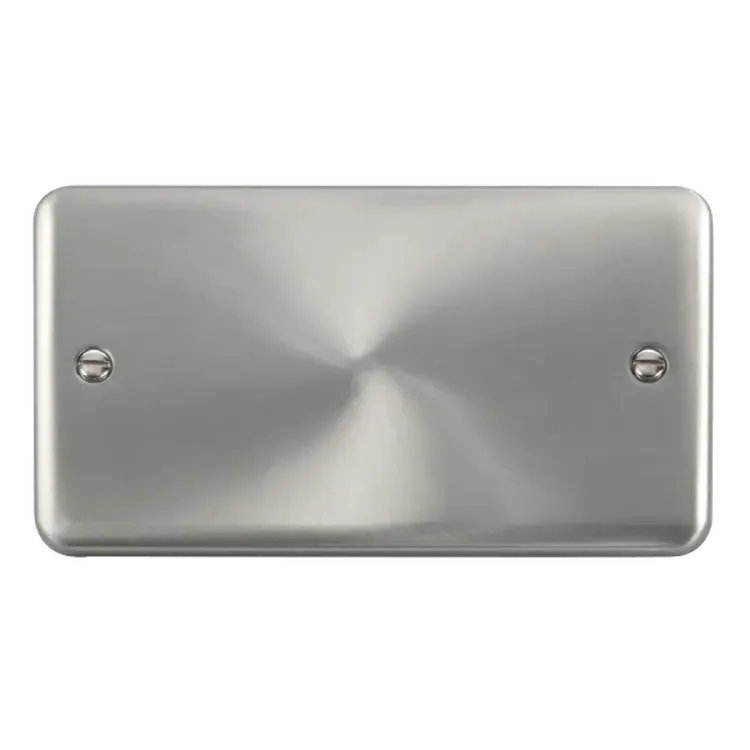 DPSC061 - Click Deco Plus 2 Gang Satin Chrome Blank Plate DPSC061