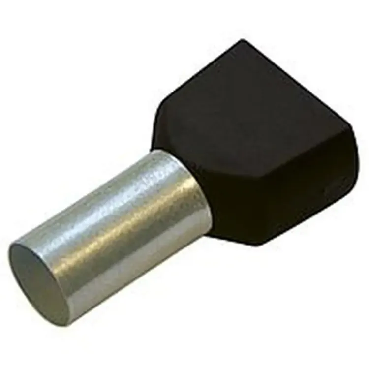 273364 - Haupa Bootlace Ferrule 6x14mm Twin 100 Pack Black