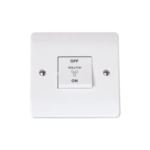 Click Curva 10A fan isolator switch polar white professional triple pole
