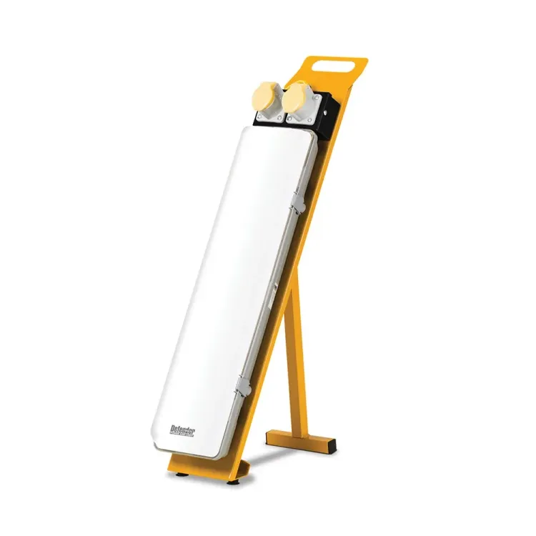 Defender LED floor light 20W 110V with twin power take-off shown upright
