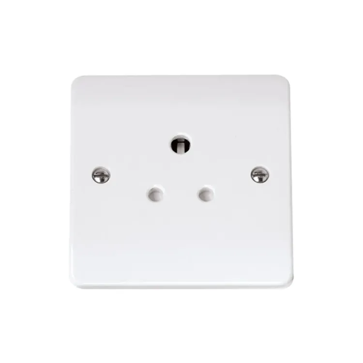 Click Curva 5A round pin socket polar white professional single gang
