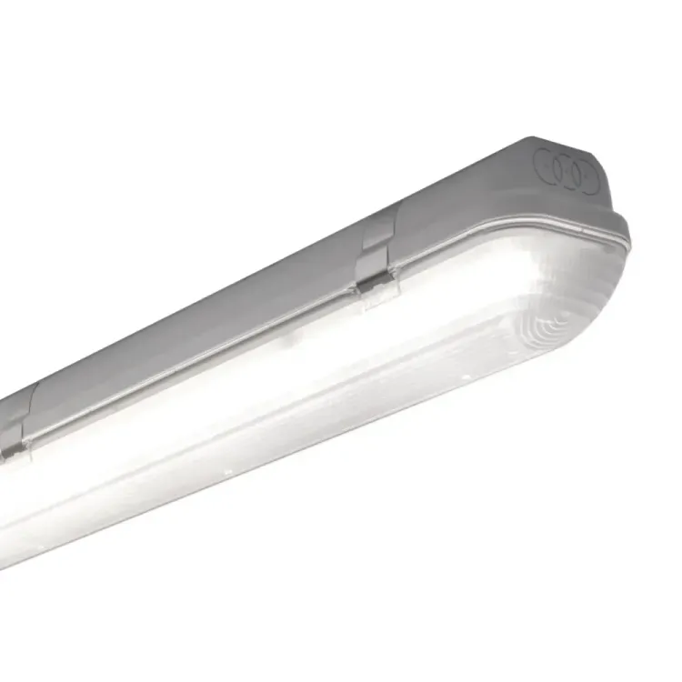 Tamper-proof 5ft fluorescent lamp holder with polycarbonate housing