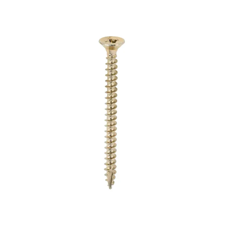 Timco 40050CLAF, 4.0 x 50mm yellow zinc double countersunk multi-purpose screw with PZ2 recess.