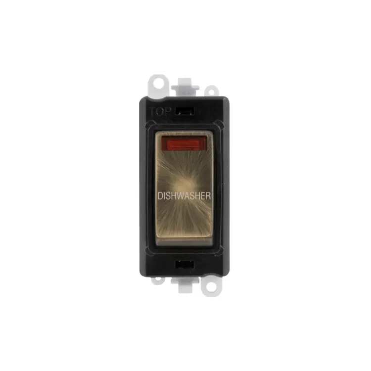 Click GridPro 20A double pole switch module dishwasher antique brass