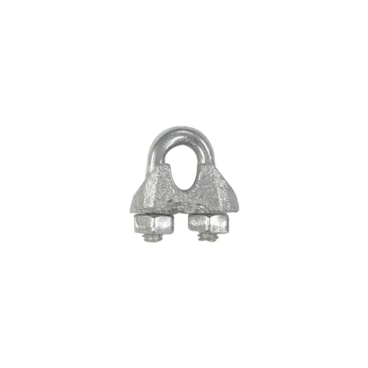 Rope Grip U Bolt - steel wire suspension accessory, 19.6 mm length, 18.2 mm width.