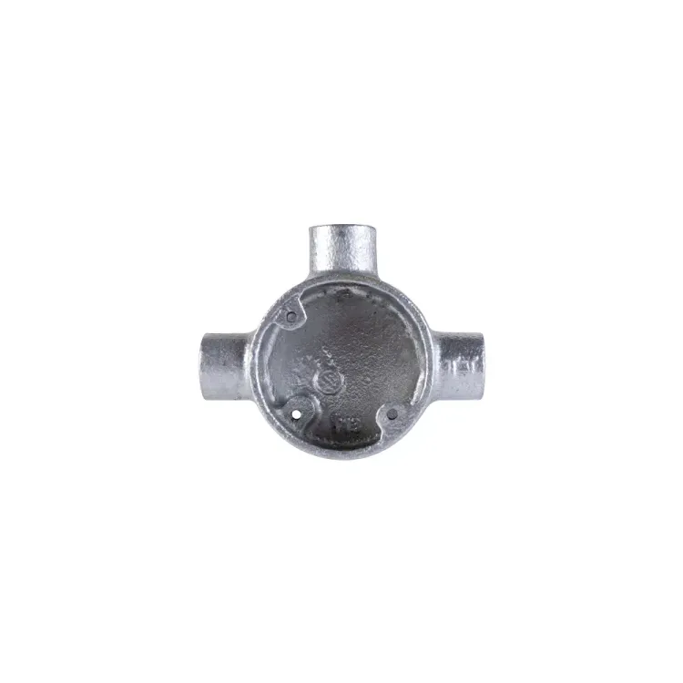 TE25 TE20 3 Way Galvanised Conduit Tee Box for cable management