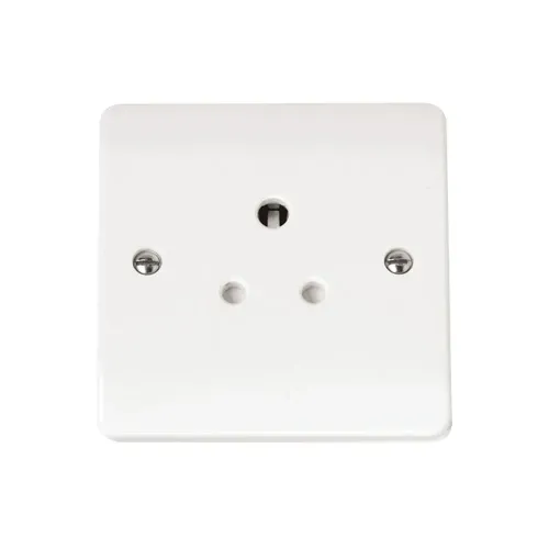 Click Mode 5A round pin socket white finish