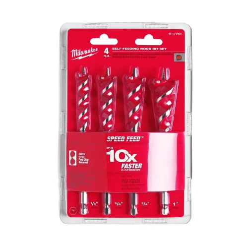 Milwaukee SPEED FEED wood drill bit set 4-piece 13-25mm