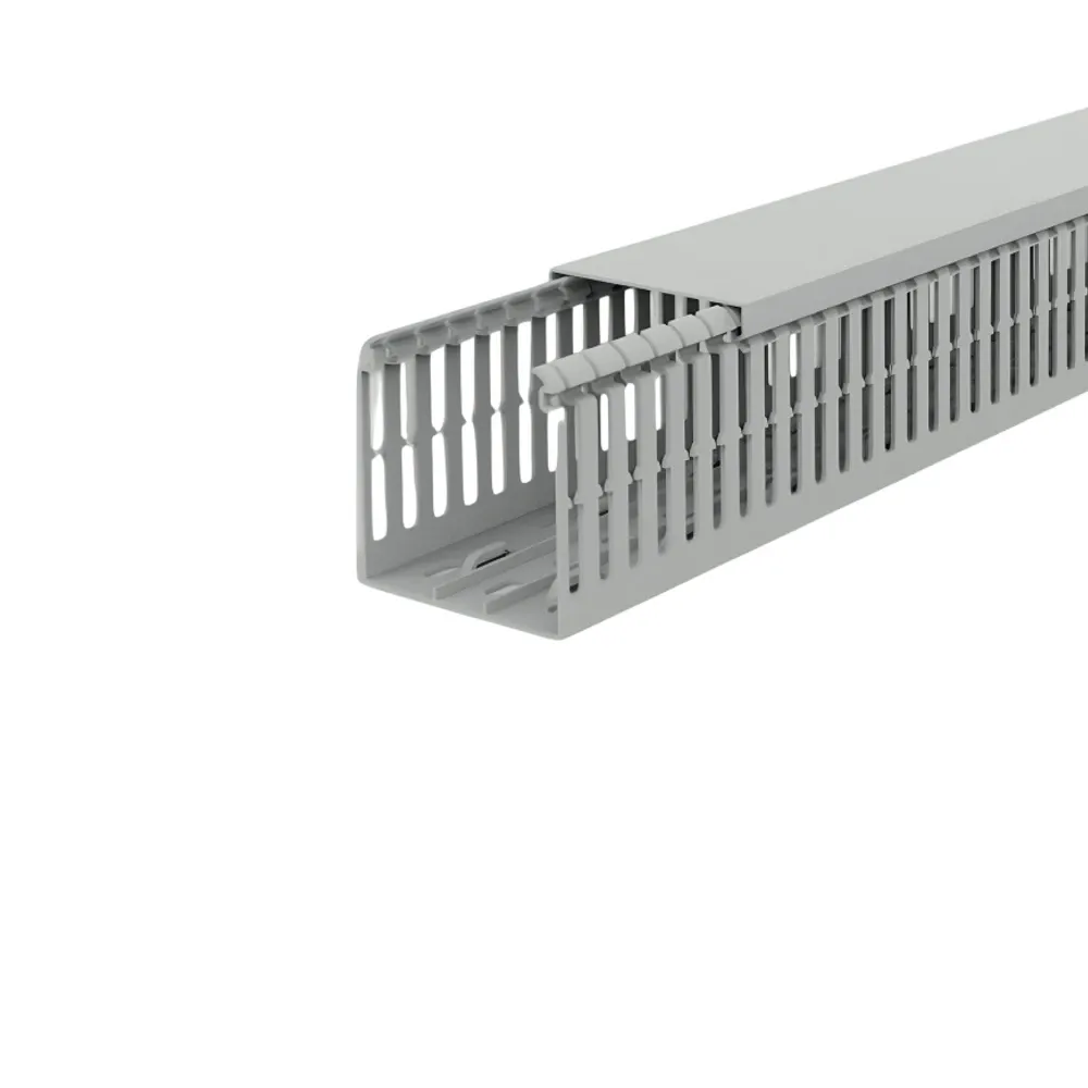 V6K8040 40x80mm grey PVC panel trunking 2m length for commercial cable management