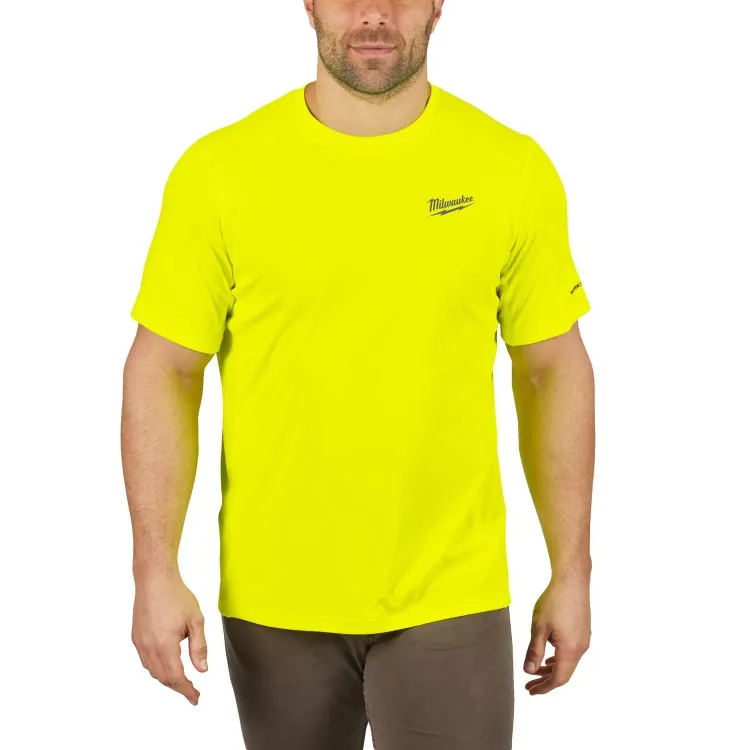 Milwaukee WORKSKIN XL yellow short sleeve performance shirt