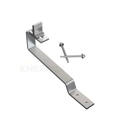 Flat tile solar roof hook AL6005-T5 adjustable for rail clamp