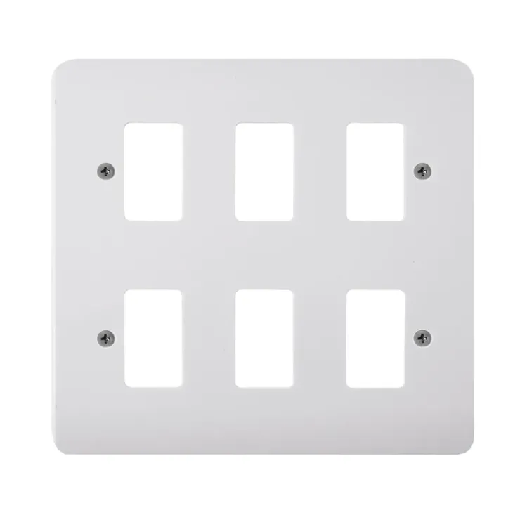 Click CMA20506 6-gang GridPro frontplate polar white finish
