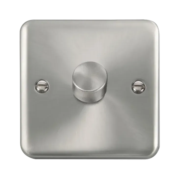 DPSC140 - Click Deco Plus 1 Gang 2 Way 400VA Satin Chrome Dimmer Switch DPSC140