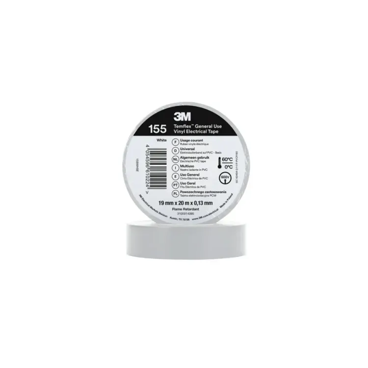 3M Temflex white grey electrical insulating tape 19mm x 20m T1500WH T1500GY