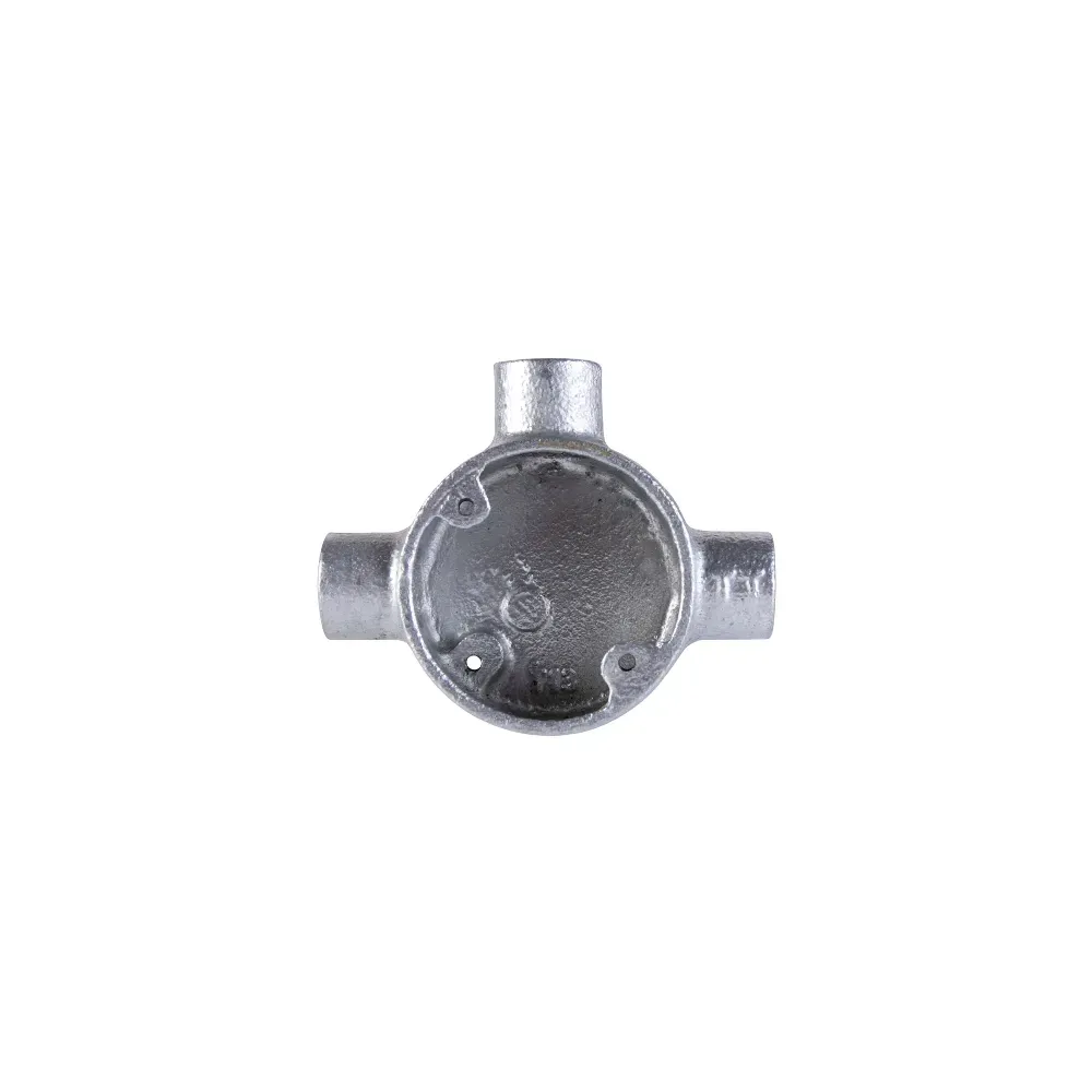 TE25 TE20 3 Way Galvanised Conduit Tee Box for cable management