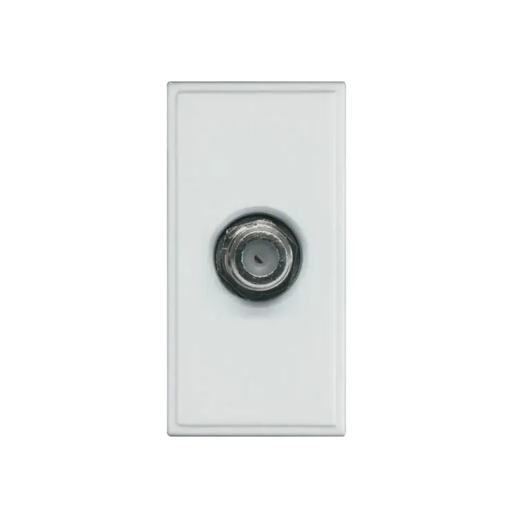 Hager Single Satellite F Connector Euromodule White