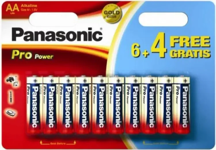 PPGLR6 - Panasonic Battery 1.5V AA 6+4 Pack